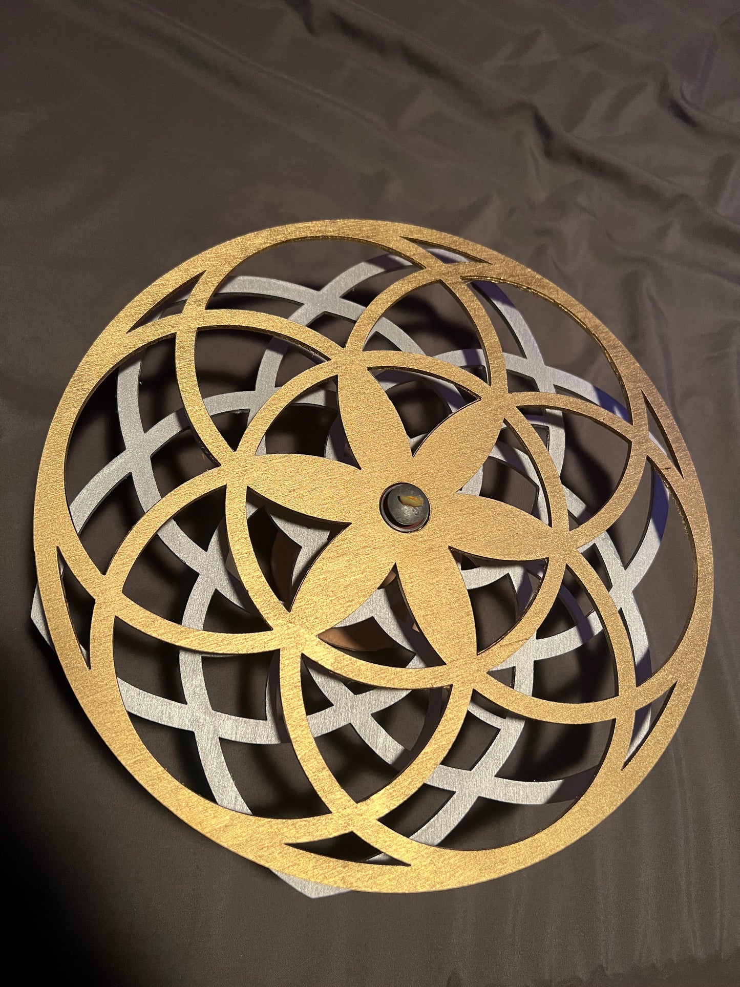 Metallic Lotus Seed Kinetic Sculpture