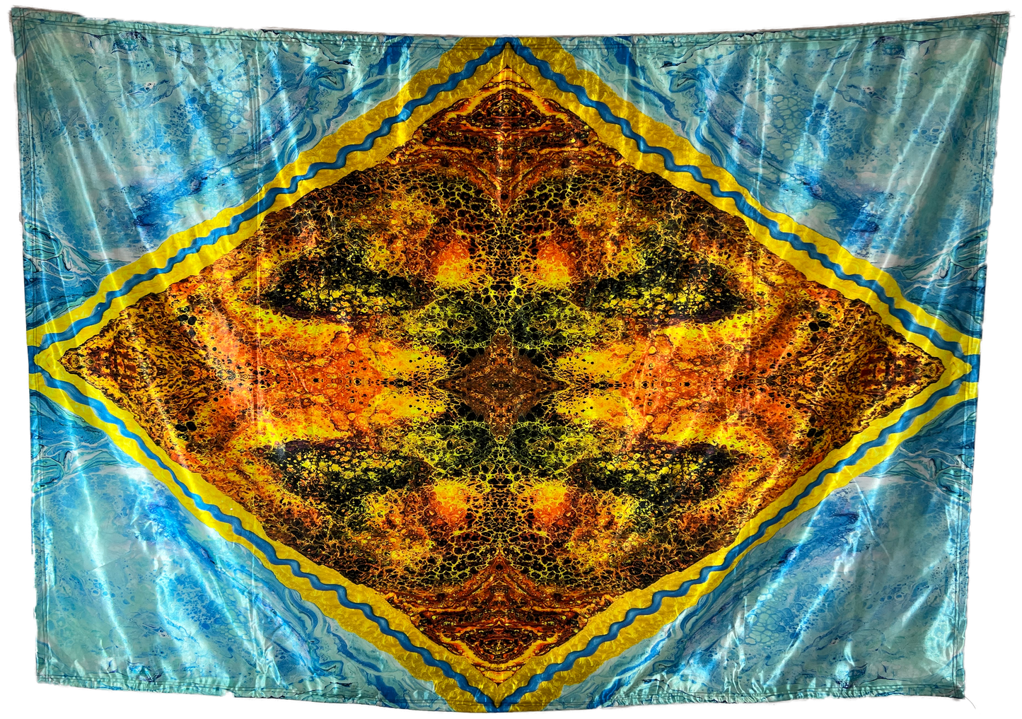 Blacklight Fluorescent Rorschach Tapestry