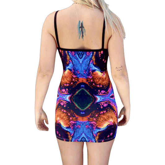 "A Galaxy Of Metal" Bodycon Dress - Pour Hippy Drip - The Pour Hippy