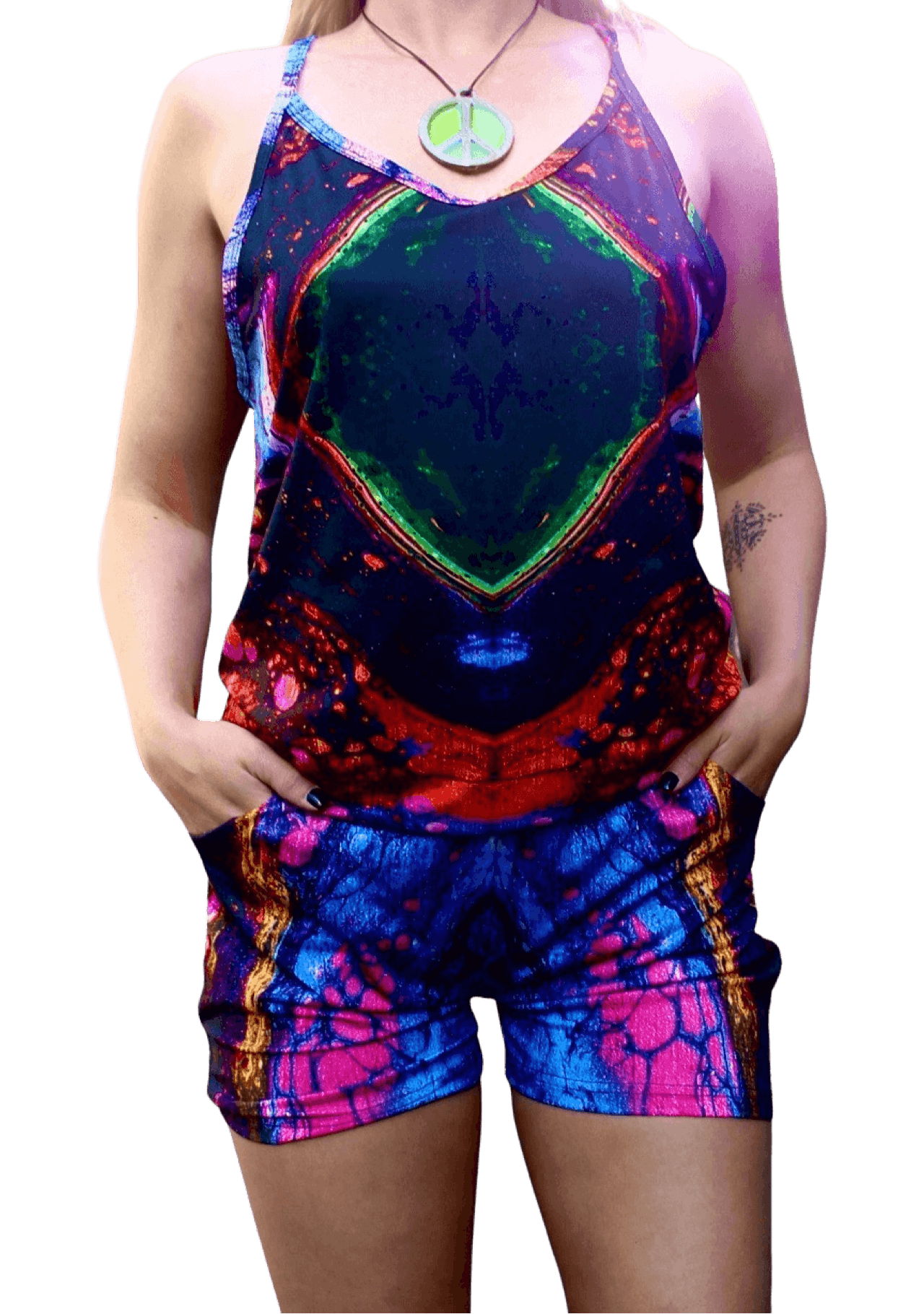 "A Galaxy Of Metal" Romper - Pour Hippy Drip - The Pour Hippy