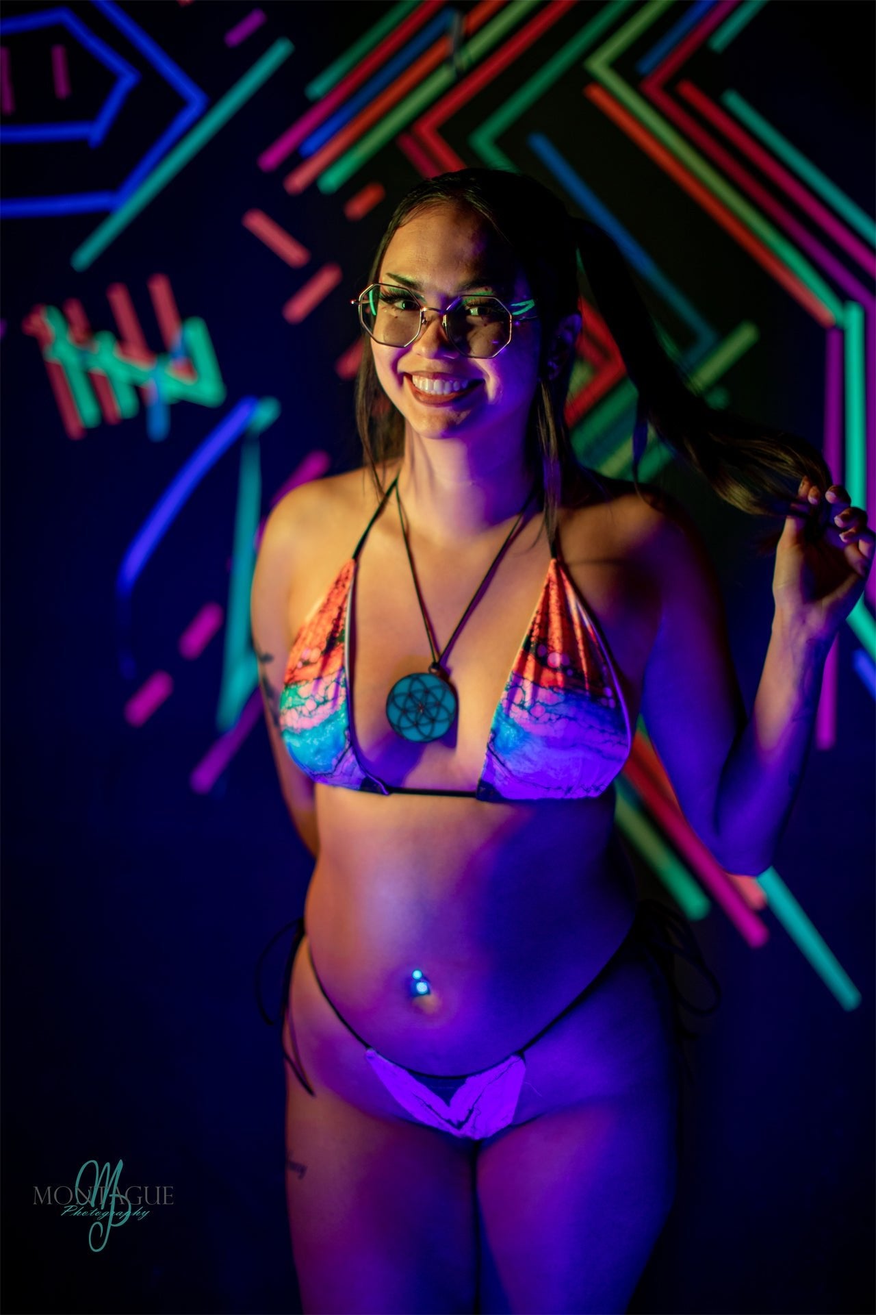 "A Galaxy Of Metal" Thong Bikini - Pour Hippy Drip - The Pour Hippy