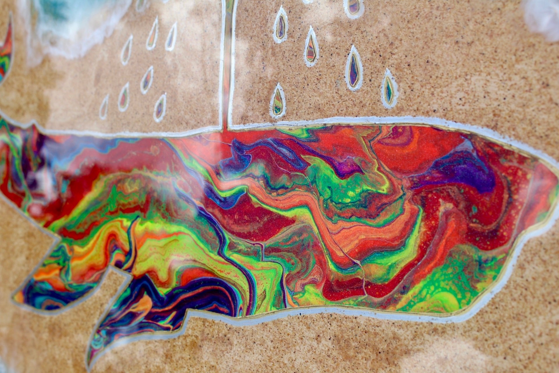 "Chromacetus" Coffee Table - Original Pour Art - The Pour Hippy