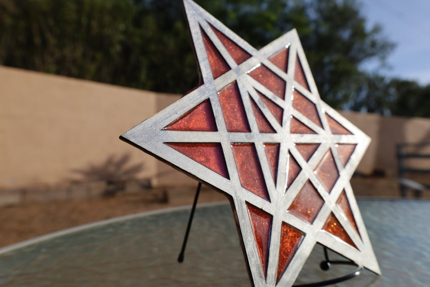 Silver Merkaba - Geometric Wood Art - The Pour Hippy