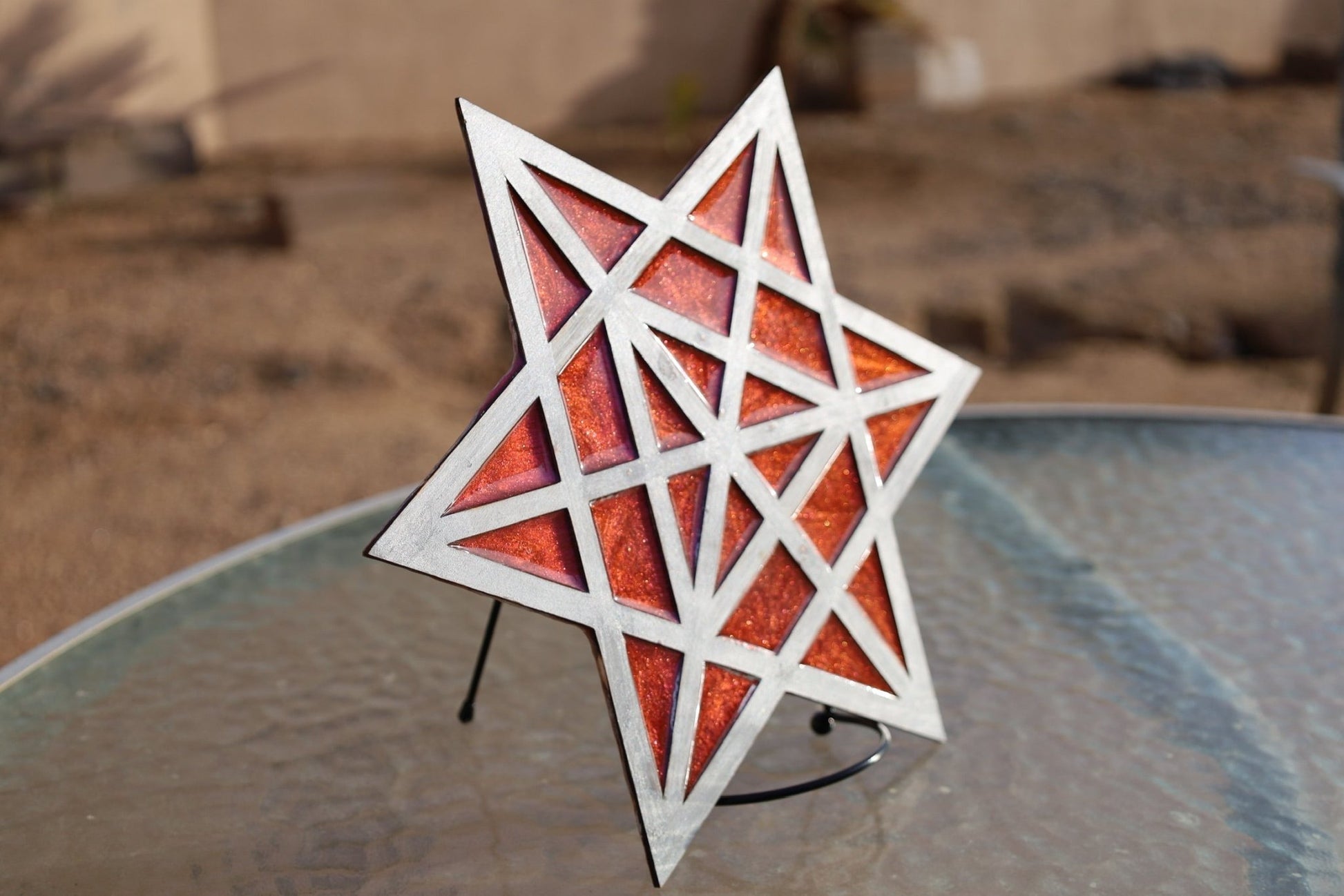 Silver Merkaba - Geometric Wood Art - The Pour Hippy